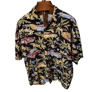 Vintage Monzini Italy Malibu Hawaiin Aloha Shirt Size XL